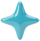 Turquoise star-shaped balloon on a white background